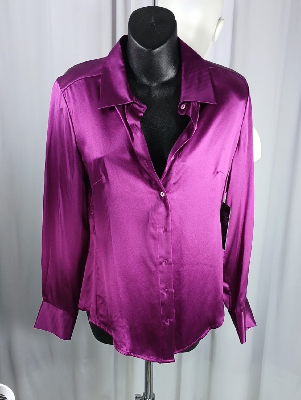 Pure Collection womens NEW purple silk Satin Blouse size 4